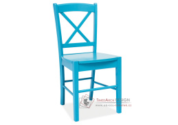CD-56, jídelní celodřevěná židle, modrá