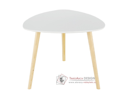 TAVAS, příruční stolek, natural / bílá