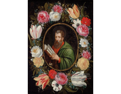 KO II-58 Jan Brueghel - Věnec květin kolem medailonu s Markem Evangelistou