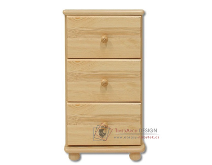 DK-108, komoda se 3-mi zásuvkami, borovicový masiv