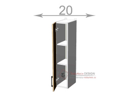horní vysoká skříňka š.20, v.92, Horizon W2092F, grafit/beton