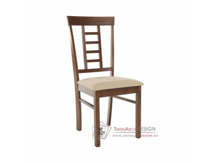OLEG NEW, jídelní židle, ořech / látka béžová