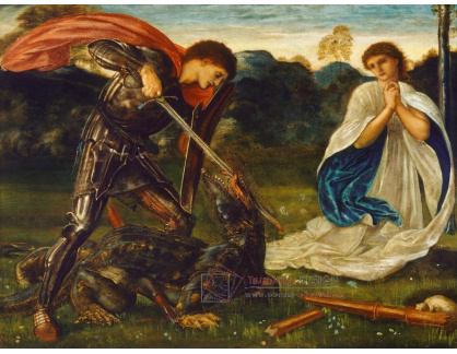 SO XI-387 Edward Burne-Jones - Svatý Jiří zabíjející draka