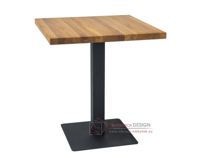 PURO 70x70, jídelní stůl, černá / masiv dub