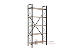 ELYSIAN, policový regál, černá / traventin