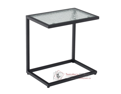 SELKO, zahradní stolek, černá ocel / tvrzené sklo