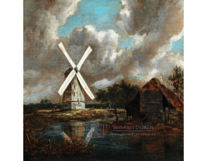 D-9800 Jacob van Ruisdael - Říční krajina s větrným mlýnem