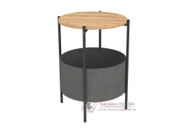 BANDE, konferenční stolek pr. 43 cm, černá / borovice