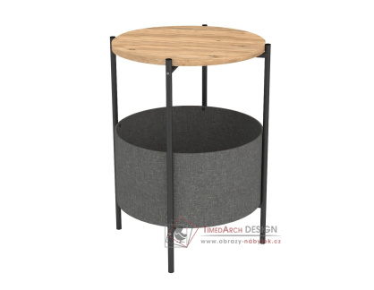BANDE, konferenční stolek pr. 43 cm, černá / borovice