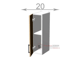 horní regál š.20, v.72, Modena W2072F, bílá/artwood