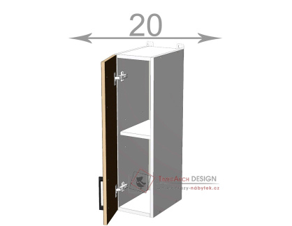 horní regál š.20, v.72, Modena W2072F, bílá/artwood
