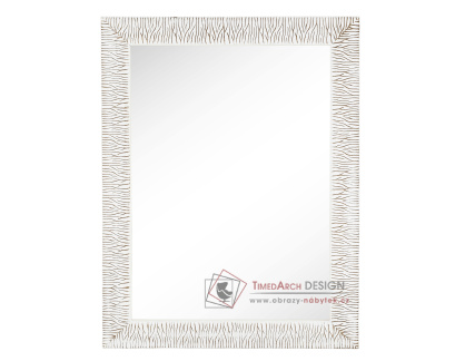 MALKIA 14, zrcadlo 62x82cm, dřevěný rám bílozlatý