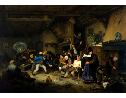 A-1871 Adriaen van Ostade - Sedláci tančící v krčmě