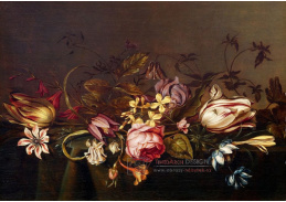D-6589 Ambrosius Bosschaert - Zátiší s tulipány a růžemi na stole