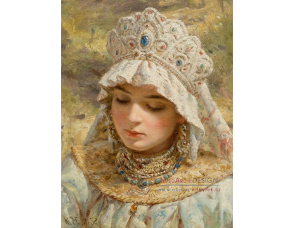 PORT-372 Konstantin Makovsky - Portrét dámy s čepcem