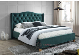 ASPEN VELVET, čalouněná postel 180x200cm, látka zelená