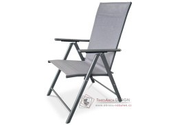 AZC-S1116 GREY, zahradní nastavitelná židle, šedá / látka šedá