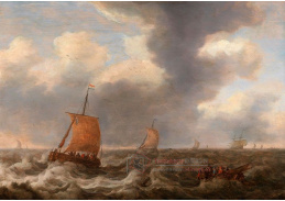 DDSO-1548 Cornelis Stooter - Rybářské lodě na rozbouřeném moři