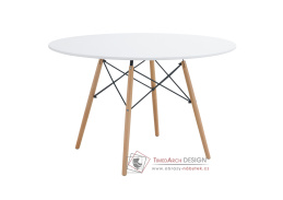 DEMIN NEW, jídelní stůl pr. 120cm, buk / bílá