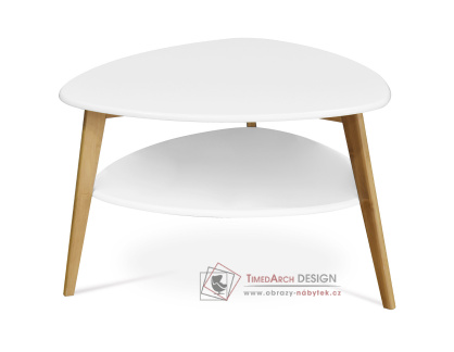 AF-1192 WT, konferenční stolek 78x77cm, bambus přírodní / bílá