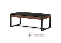 AHG-285 BK, konferenční stůl 120x60cm, černá / třešeň / černý mramor