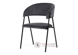 DCL-X7130 GREY2, jídelní židle, černá / látka šedá