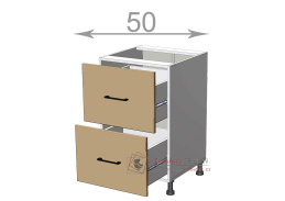 dolní skříňka se zásuvkami š.50, v.82, Kaiser LD11S5082, bílá/bílý mat