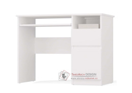 PETROS, psací stůl - pravý, bílá