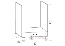CHARLOTTA, dolní skříňka na vestavnou troubu 60H, výběr provedení