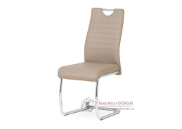 DCL-418 CAP, jídelní židle, chrom / ekokůže cappuccino