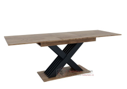 VARIKA, jídelní stůl rozkládací, 150-185x85cm, antracit / dub kraft tabaco