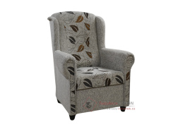 JAKUB, čalouněné křeslo - ušák, látka šedá / Talia 104 šedá