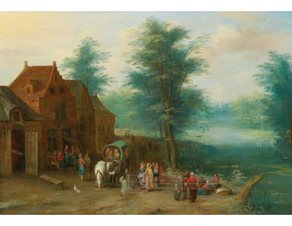DDSO-3858 Josef van Bredael - Cestující odpočívající u řeky