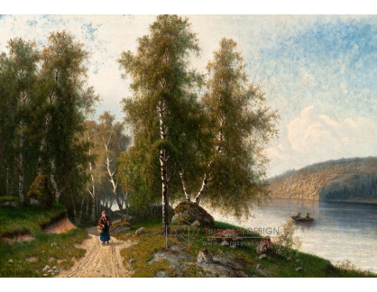 KO IV-284 Julius Weidig - Letní krajina s lesem u jezera