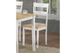 VALTICE, jídelní celodřevěná židle, bílá / dub