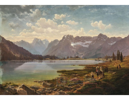 A-8423 Maximilian Haushofer - Turisté u alpského jezera
