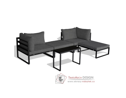 AZ-L1761 GREY, zahradní set 2+1, antracit / látka tmavě šedá