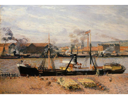 VCP-201 Camille Pissarro - Vykládka dřeva v přístavu Rouen