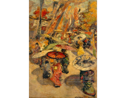 XV-439 Edward Atkinson Hornel - Uliční scéna z Tokia