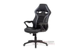 KA-G406 GREY, kancelářská židle, ekokůže černá / látka šedá mesh