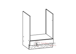 MODENA, dolní skříňka na vestavnou troubu MD17/D60P, buk / bílý lesk