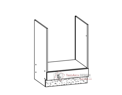 MODENA, dolní skříňka na vestavnou troubu MD17/D60P, buk / bílý lesk