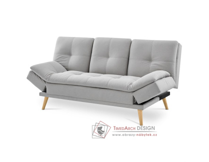 ASB-4720 SIL2 pohovka - 3-sed rozkládací, buk / látka světle šedá