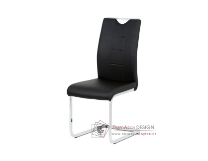 DCL-411 BK, jídelní židle, chrom / ekokůže černá