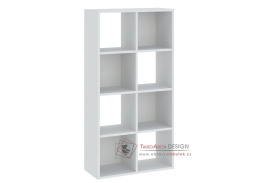 CARINO, regál 8-mi policový, bílá