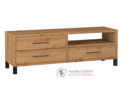 ROMANIA, televizní stolek se 3-mi zásuvkami, dub artisan