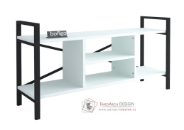 TRIER, televizní stolek, černá / bílá