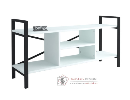 TRIER, televizní stolek, černá / bílá