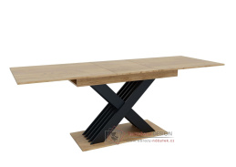 VARIKA, jídelní stůl rozkládací, 150-185x85cm, antracit / dub kraft zlatý