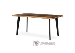 HT-F4416 OLW, jídelní stůl 160x90cm, černý lak / staré dřevo